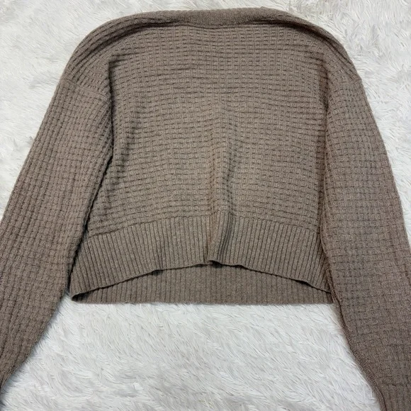 Everlane The Belgian-Waffle Recycled Cashmere Pocket Pullover Sweater Tan Cream - Picture 7 of 7